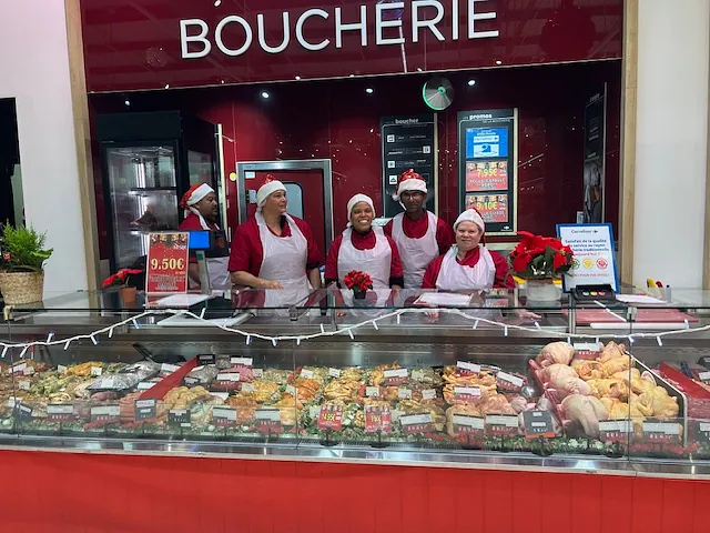 équipe de la boucherie