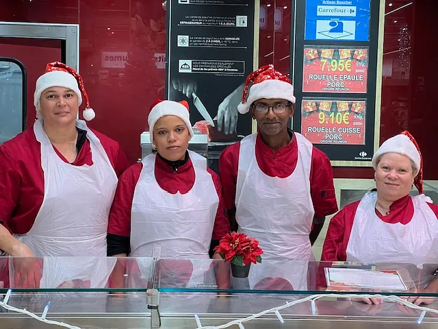 équipe de la boucherie
